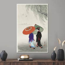 Kayra Export 1 Parça Kanvas Tablo, Yağmurda Iki Güzellik, Üreme Sanat Eseri, Japonca Kanvas,