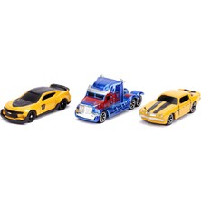 Jada Toys Jada, Transformers 3'lü Nano Oyuncak Araba Paketi, 4 Cm, 1:65 Ölçek, 2 x Bumblebee, 1 x Optimus Prime