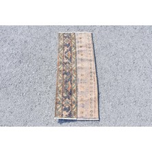 Kayra Export Eskitme Halı Türk Halısı Halı 40X97 Cm Yeşil Halı Dekoratif Küçük Halı Mutfak Halı  7519
