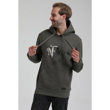 New World Polo Kapüşonlu Haki Slim Fit Sweatshirt 22FWM64030