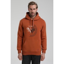 New World Polo Kapüşonlu Kiremit Slim Fit Sweatshirt 22FWM64030