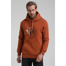 New World Polo Kapüşonlu Kiremit Slim Fit Sweatshirt 22FWM64030