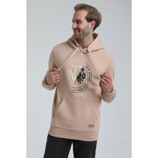 New World Polo Kapüşonlu Bej Slim Fit Sweatshirt 22FWM64030
