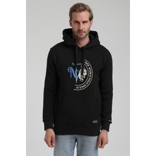 New World Polo Kapüşonlu Siyah Slim Fit Sweatshirt 22FWM64030