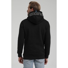 New World Polo Kapüşonlu Siyah Slim Fit Sweatshirt 22FWM64030
