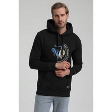 New World Polo Kapüşonlu Siyah Slim Fit Sweatshirt 22FWM64030
