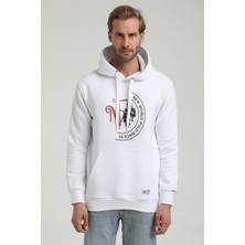 New World Polo Kapüşonlu Beyaz Slim Fit Sweatshirt 22FWM64030