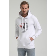 New World Polo Kapüşonlu Beyaz Slim Fit Sweatshirt 22FWM64030