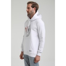 New World Polo Kapüşonlu Beyaz Slim Fit Sweatshirt 22FWM64030