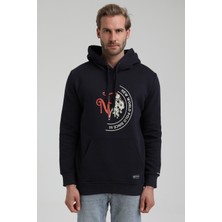 New World Polo Kapüşonlu Lacivert Slim Fit Sweatshirt 22FWM64030