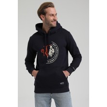 New World Polo Kapüşonlu Lacivert Slim Fit Sweatshirt 22FWM64030