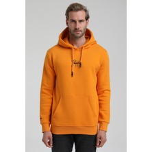 New World Polo Kapüşonlu Turuncu Slim Fit Sweatshirt 22FWM64034