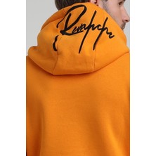 New World Polo Kapüşonlu Turuncu Slim Fit Sweatshirt 22FWM64034