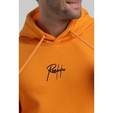New World Polo Kapüşonlu Turuncu Slim Fit Sweatshirt 22FWM64034