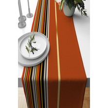 RugViva Turuncu Premium Tay Tüyü Dokuma Leke Tutmaz Kumaş Masa Örtüsü Runner 40X140CM RNR463