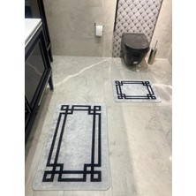 Brillant Lateks Taban Su Geçirmez Saçaksız (60x100 - 60X50) Ikili Banyo Paspas Takımı