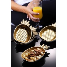 Uray Toptan Ananas Figürlü Çerezlik - Gold  Sunumluk 3 Lü Set