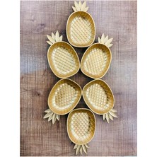 Uray Toptan Ananas Figürlü Çerezlik - Gold  Sunumluk 3 Lü Set