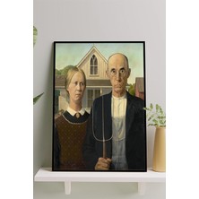 Postermanya American Gothic - Grant Wood Sanatsal Çerçeveli Tablo
