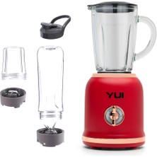 Yui M-18 3'ü 1 Arada Retro Smoothie Blender Seti (Yui Türkiye Garantili)