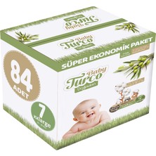 Baby Turco Bebek Bezi Doğadan Beden:7 (20-30 kg) Xxlarge 84 Adet Süper Paket