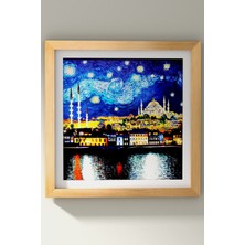 Özcanlar Çerçeve Ahşap Çerçeveli Tablo Çerçeveli Ahşap Dekor Tablo Seti Dekoratif Tablo Van Gogh Istanbul Manzarası