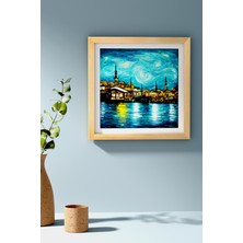 Özcanlar Çerçeve Ahşap Çerçeveli Tablo Çerçeveli Ahşap Dekor Tablo Seti Dekoratif Tablo Van Gogh Istanbul Manzarası