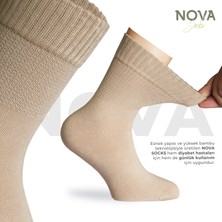 Nova Socks Kadın 4'lü Bambu Lastiksiz Sıkmayan Extra Rahat Şeker Çorabı / Çorap