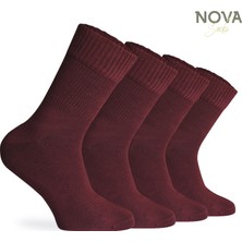 Nova Socks Kadın 4'lü Bambu Lastiksiz Sıkmayan Extra Rahat Şeker Çorabı / Çorap