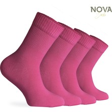 Nova Socks Kadın 4'lü Bambu Lastiksiz Sıkmayan Extra Rahat Şeker Çorabı / Çorap