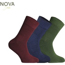 Nova Socks Kadın 3'lü Bambu Lastiksiz Sıkmayan ik Bilek Çorap /  Çorabı