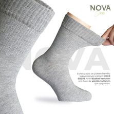 Nova Socks Kadın 4'lü Bambu Lastiksiz Sıkmayan Extra Rahat Şeker Çorabı / Çorap