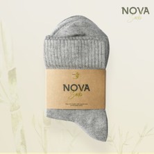 Nova Socks Kadın 4'lü Bambu Lastiksiz Sıkmayan Extra Rahat Şeker Çorabı / Çorap