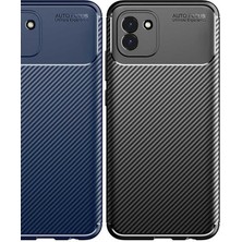 Case 4U A03 Uyumlu Kılıf Rugged Armor Karbon Desenli Lüx Negro Silikon Arka Kapak Lacivert