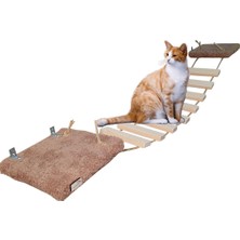 Barış Dizayn Peluş Basamaklı Kedi Köprüsü Peluş Raf Duvar Kedi Yolu Parkur (130cm) 2 Renk