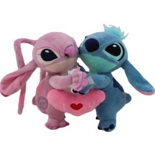 Prodigy Toy Çift Stitch Melek Sarılma Kalp Peluş Oyuncak - Mavi  (Yurt Dışından)