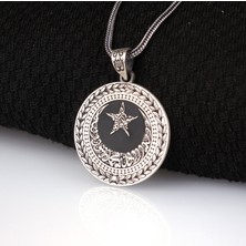 Tesbih Sepetim 925 Ayar Gümüş Kelime-I Tevhid Ay Yıldız Model Madalyon Kolye