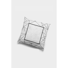 Çerçeveli Dekoratif Çift Taraflı Kırlent Yastık Kılıfı Gizli Fermuar Premium Kumaş 43 x 43 cm KRL374
