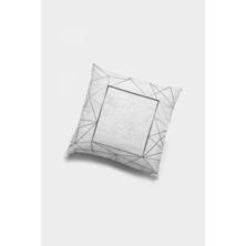 Çerçeveli Dekoratif Çift Taraflı Kırlent Yastık Kılıfı Gizli Fermuar Premium Kumaş 43 x 43 cm KRL374