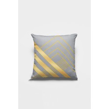 Gri Dekoratif Çift Taraflı Kırlent Yastık Kılıfı Gizli Fermuar Premium Kumaş 43 x 43 cm KRL996