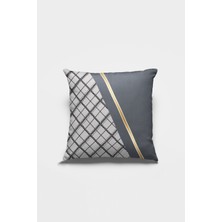 RugViva Siyah Dekoratif Çift Taraflı Kırlent Yastık Kılıfı Gizli Fermuar Premium Kumaş  43 x 43 cm KRL1012