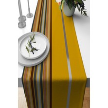 RugViva Hardal Dokuma Kumaş Premium Tay Tüyü Leke Tutmaz Masa Örtüsü Runner 40X140CM RNR469