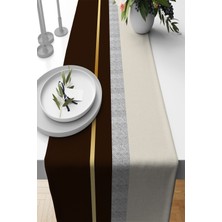 RugViva Kahverengi Tay Tüyü Dokuma Premium Leke Tutmaz Kumaş Masa Örtüsü Runner 40X140CM RNR483