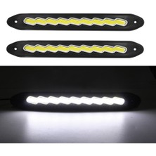 UniChrome Ayarlanabilir Esnek Zikzak Cob LED Su Geçirmez Gündüz Ledi Beyaz Drl Farı Dc 12V