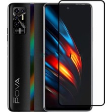 Microcase Tecno Pova 3 Tam Kaplayan Kavisli Tempered Cam - Siyah