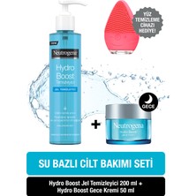 Neutrogena Hydro Boost Water Gel Temizleyici 200 ml + Neutrogena Hydro Boost Gece Kremi 50 ml + Yüz Temizleme Cihazı