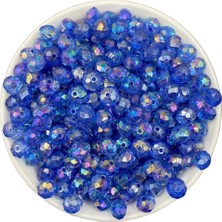 Hedef Bijuteri Lacivert Renk Basık 10MM Janjanlı Akrilik Boncuk,parlak Takı, Çanta Yapım Boncuğu (50GR,~150 Adet)