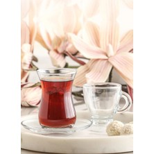 Lav Sohbet 18 Parça Set - Çay Bardağı Tabağı Kahve Fincanı Seti Takımı