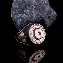 Tesbih Sepetim 925 Ayar Gümüş Ay Yıldız Model Yüzük