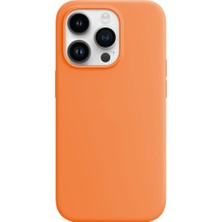 Buff iPhone 14 Pro Max Rubber Fit Kılıf Light Orange